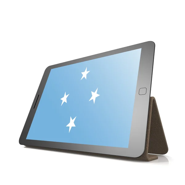 Tableta con bandera de Micronesia — Foto de Stock