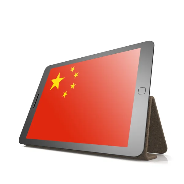 Tablet with People Republic of China flag — Stock Photo, Image