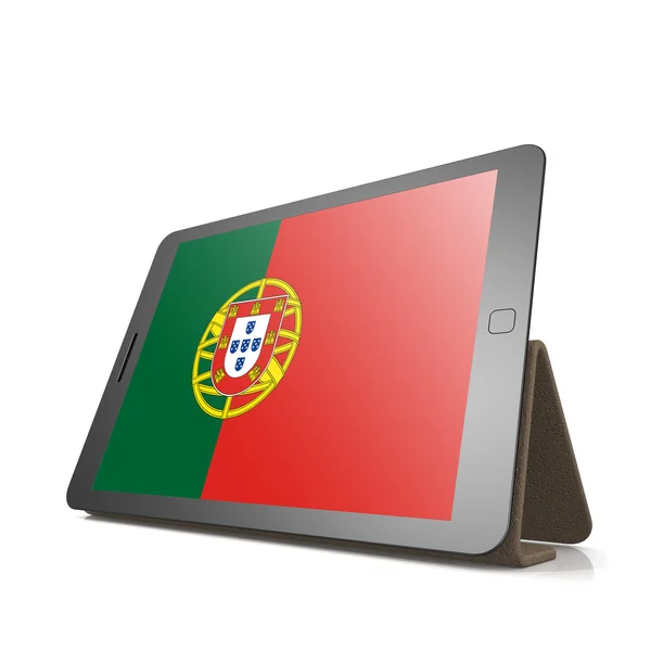 Скрижаль с флагом Португалии — стоковое фото
