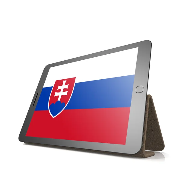 슬로바키아의 국기와 함께 태블릿 — 스톡 사진