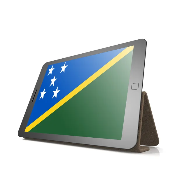 Tablet with Solomon Islands flag — Stock Photo, Image