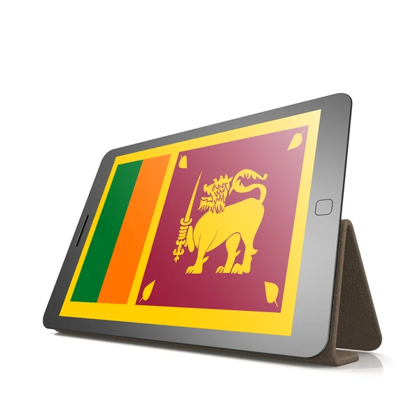 平板电脑与斯里兰卡国旗 — 图库照片