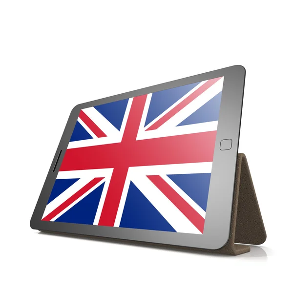 Tablet with United Kingdom flag — Stock Photo, Image