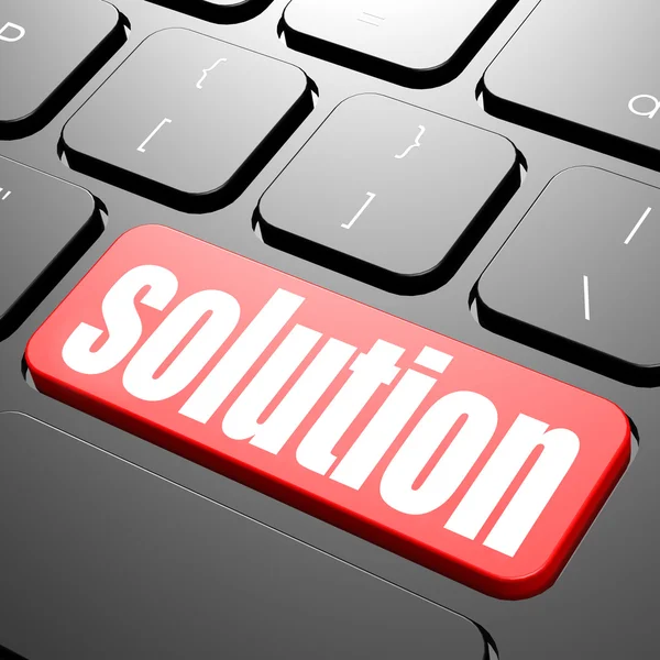 Keyboard with solution text — Stock Photo, Image