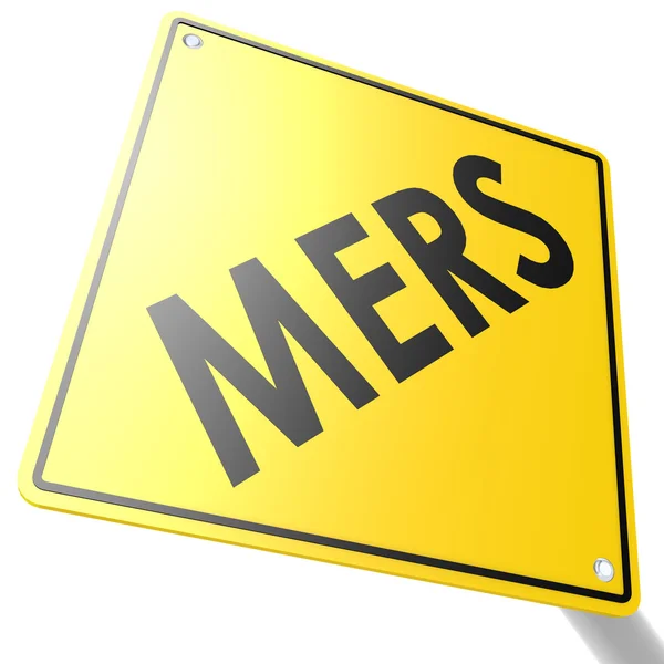 Sinal de estrada MERS — Fotografia de Stock