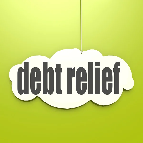 White cloud with debt relief — Stock Photo, Image