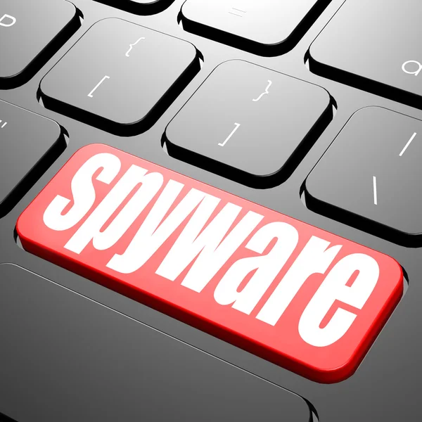 Keyboard with spyware text — Stockfoto