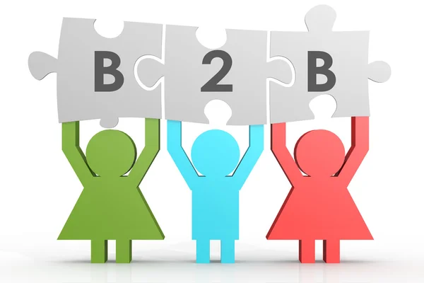 B2B - Puzzle Business to Business dans une ligne — Photo