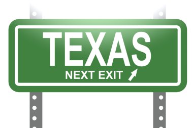 Texas green sign board isolated