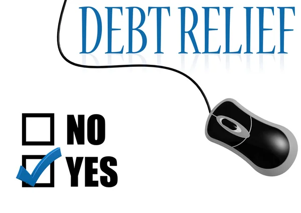 Debt relief check mark — Stock Photo, Image