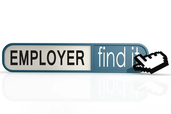 Employer word on the blue find it banner — Stockfoto