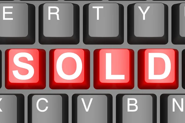 Sold button on modern computer keyboard — Stock Photo, Image