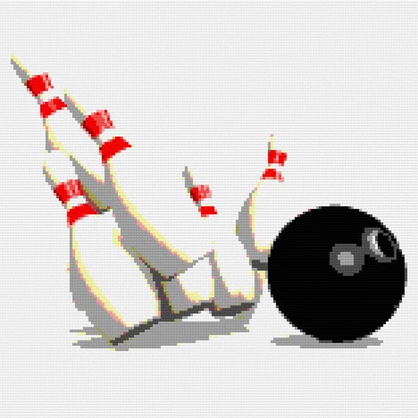 Pixelated bowling pin — Stockfoto