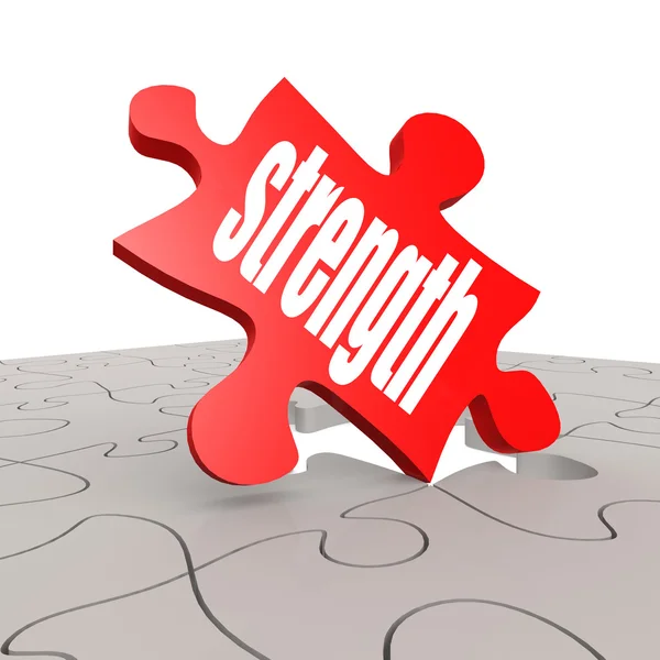 Strength word with puzzle background — Stock Photo, Image