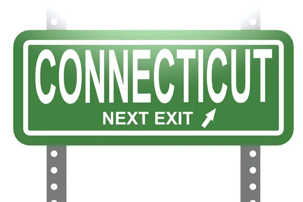 Connecticut green sign board isolated — Stok fotoğraf