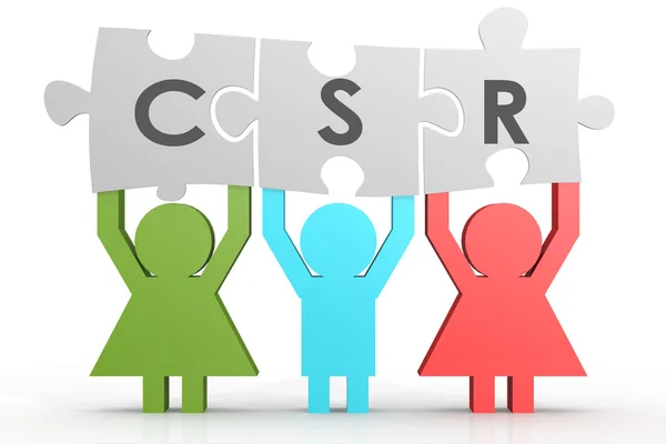 CSR - головоломка корпоративної соціальної відповідальності у рядку — стокове фото