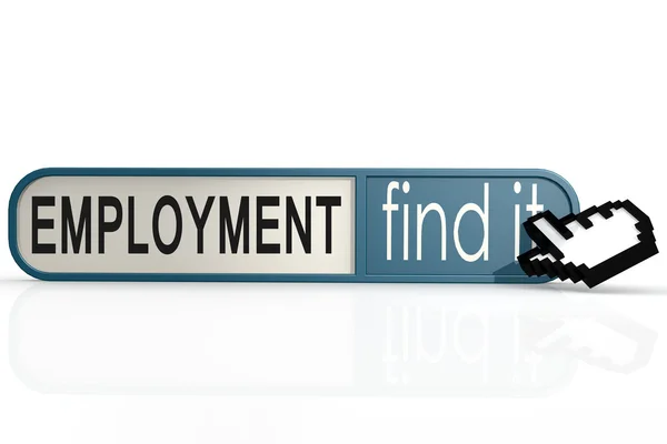Employment word on the blue find it banner — Stock Photo, Image