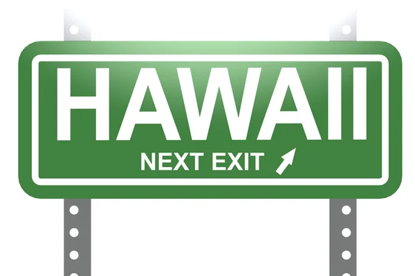 Hawaii green sign board isolated — Stock Photo, Image