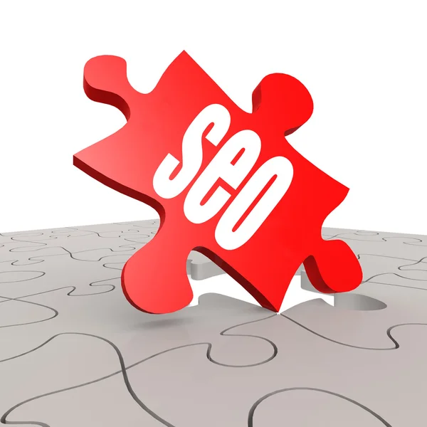 SEO word with puzzle background — Stock Photo, Image