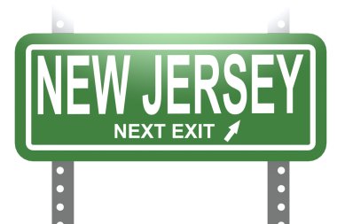 New Jersey yeşil tabela izole