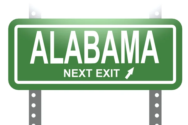 Alabama green sign board isolated — Stock Photo, Image