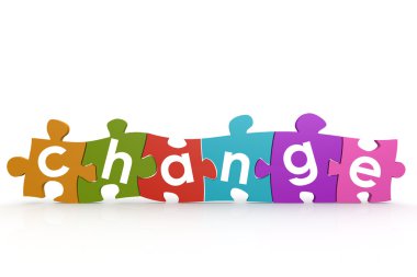 Colorful puzzle with client word