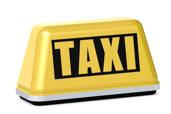 Желтый знак такси изолирован — стоковое фото