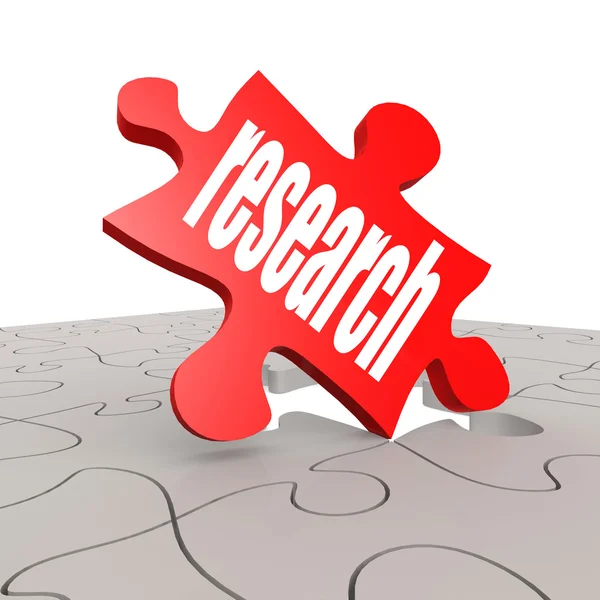 Research word with puzzle background — Stock Photo, Image