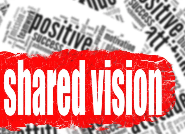 Word cloud shared vision — Stockfoto