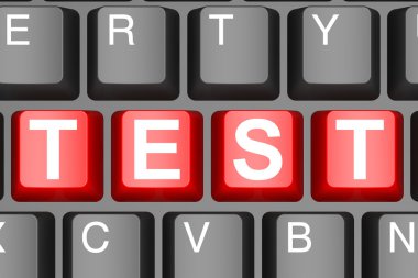 Modern bilgisayar klavye butonuna test