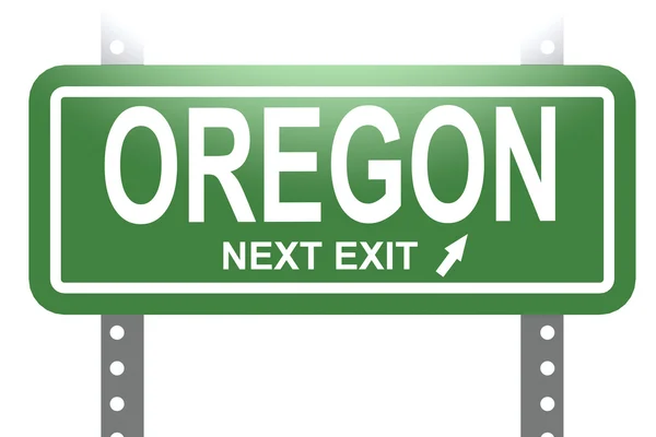Oregon zelené vývěsní štít, samostatný — Stock fotografie