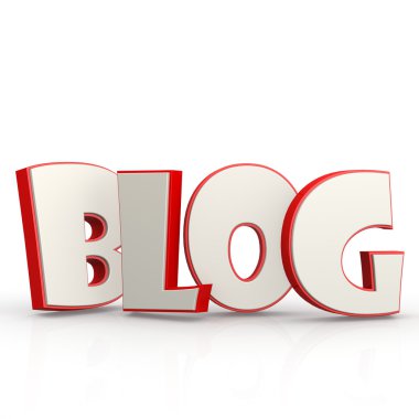 Beyaz arka plan ile blog kelime