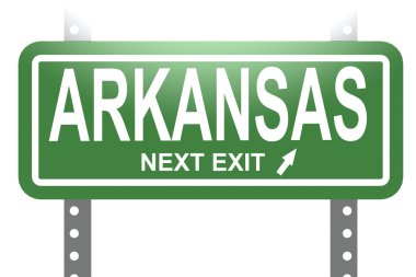 Arkansas yeşil tabela izole 