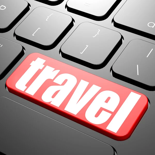 Keyboard with travel text — Stock Photo, Image