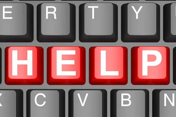 Help button on modern computer keyboard — Stock Photo, Image