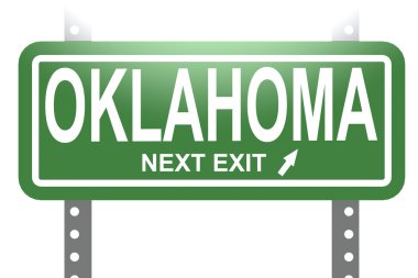 Oklahoma yeşil tabela izole