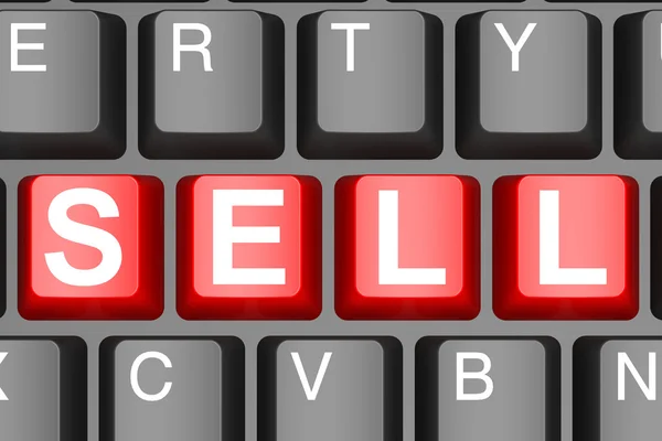 Sell button on modern computer keyboard — Stock Photo, Image