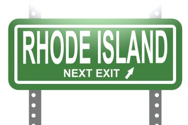 Rhode Island green sign board isolated 