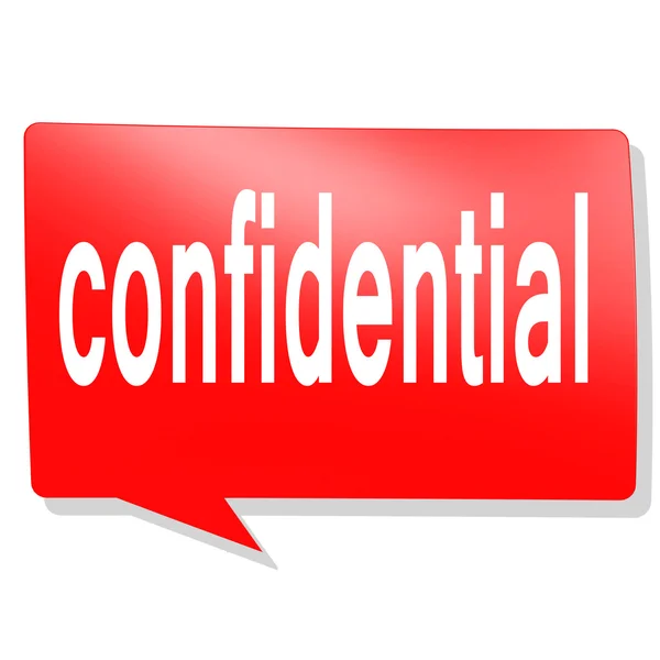 Confidential word on red speech bubble — Stockfoto