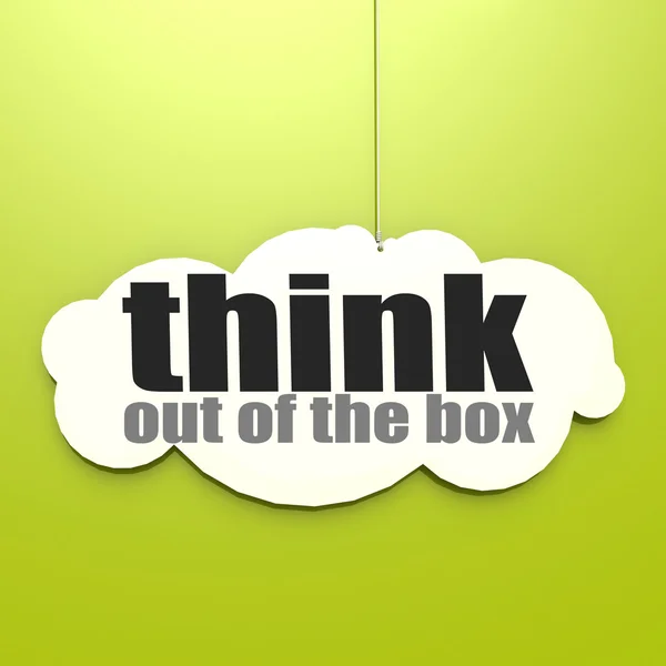 White cloud with think out of the box — Stockfoto