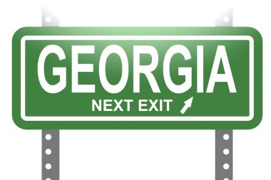 Georgia green sign board isolated