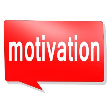 Motivation word on red speech bubble