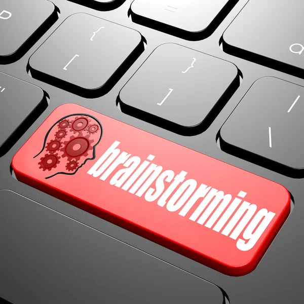 Tastatur mit Brainstorming-Text — Stockfoto