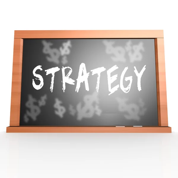 Bllack board with strategy word — Stockfoto