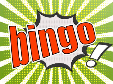 Komik konuşma balonu kırmızı bingo