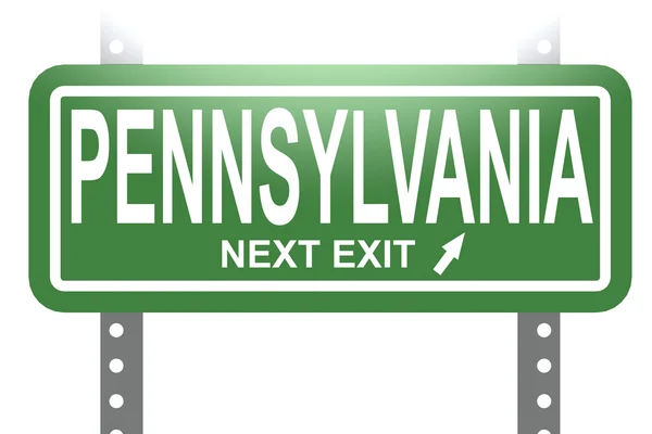 Pennsylvania zielony znak pokładzie na białym tle — Zdjęcie stockowe