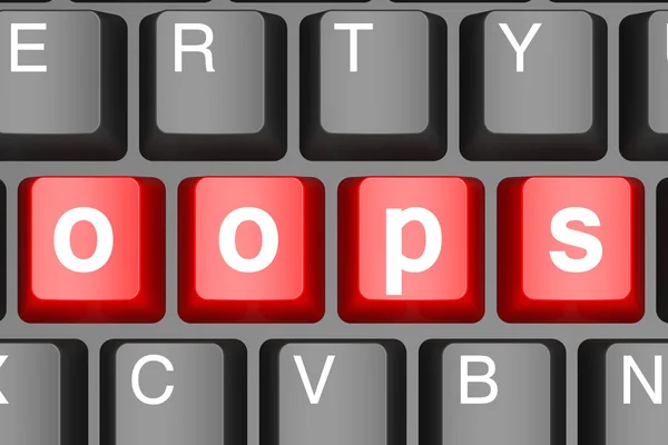 Oops button on modern computer keyboard — Stock Photo, Image