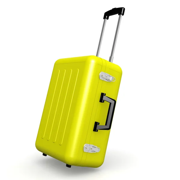 Желтый багаж в углу — стоковое фото