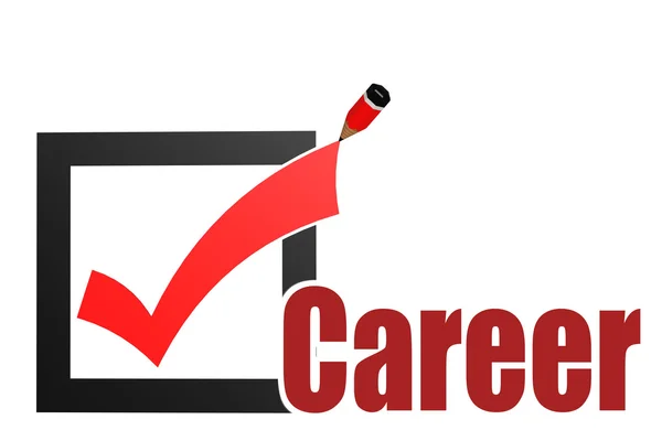 Check mark with career word — Stock Photo, Image