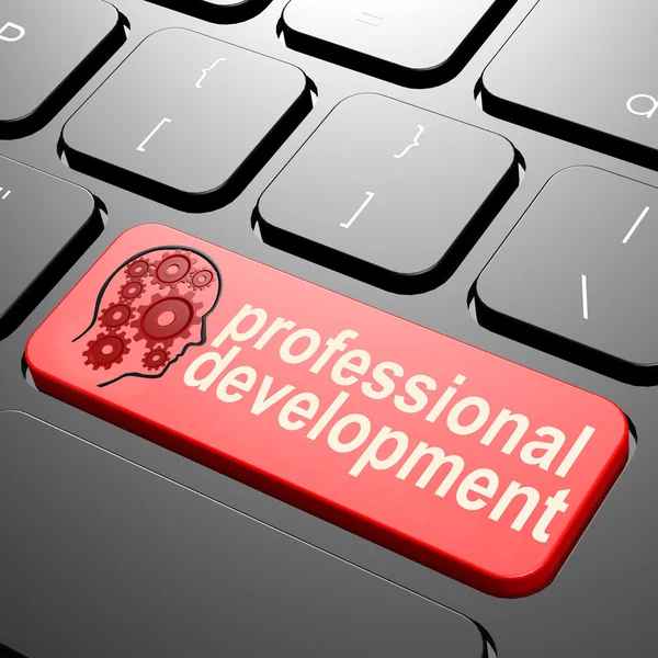 Keyboard with professional development text — Stock Photo, Image